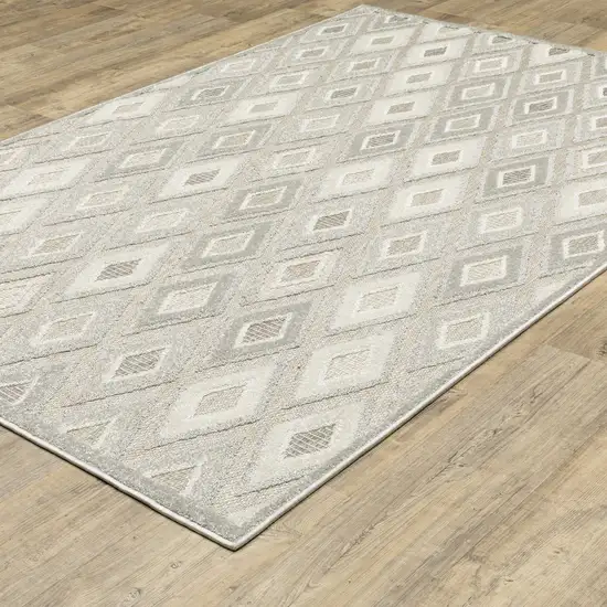 Beige And Gray Diamond Area Rug Photo 9