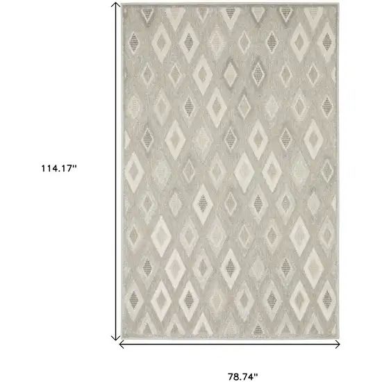 Beige And Gray Diamond Area Rug Photo 3