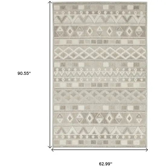 Beige And Gray Geometric Area Rug Photo 3