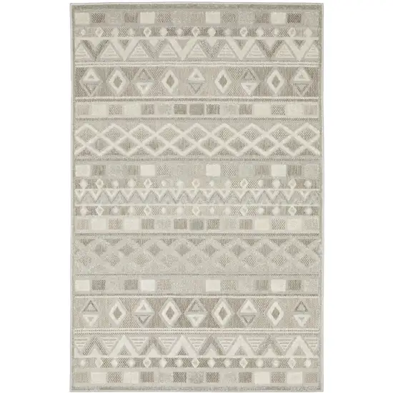 Beige And Gray Geometric Area Rug Photo 2