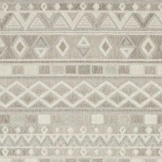 Beige And Gray Geometric Area Rug Photo 5