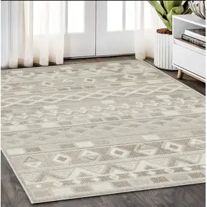 Photo of Beige And Gray Geometric Area Rug