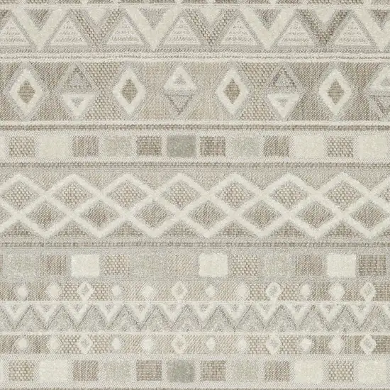 Beige And Gray Geometric Area Rug Photo 5