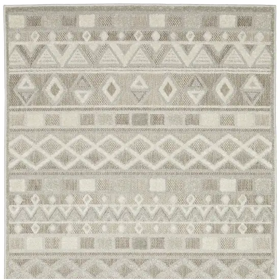 Beige And Gray Geometric Area Rug Photo 6