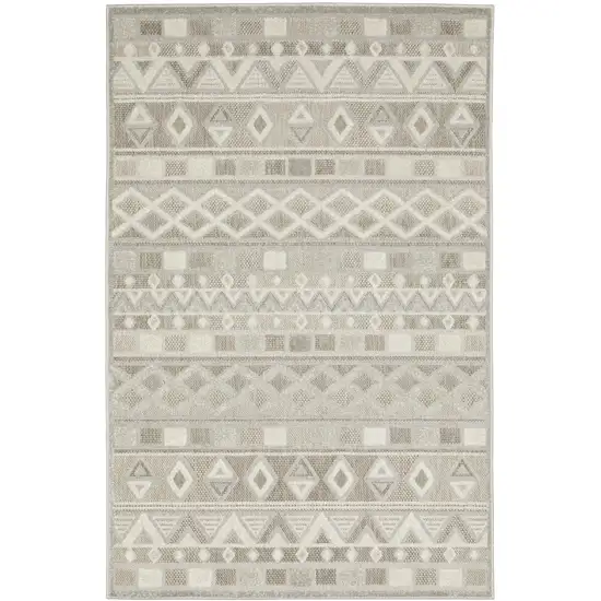 Beige And Gray Geometric Area Rug Photo 6