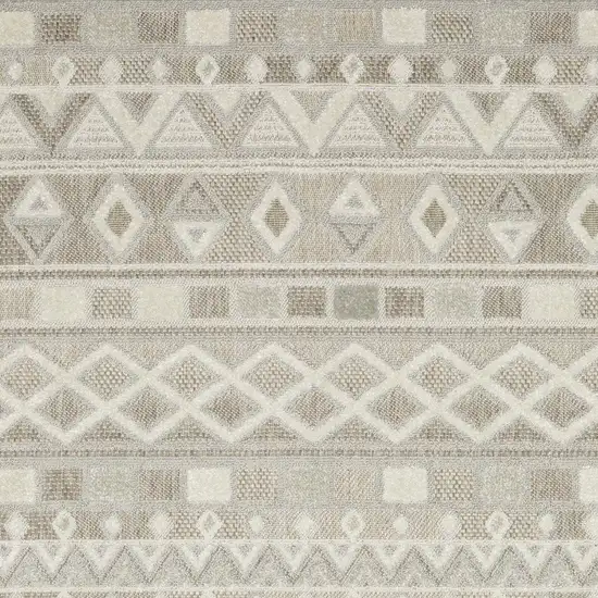 Beige And Gray Geometric Area Rug Photo 6