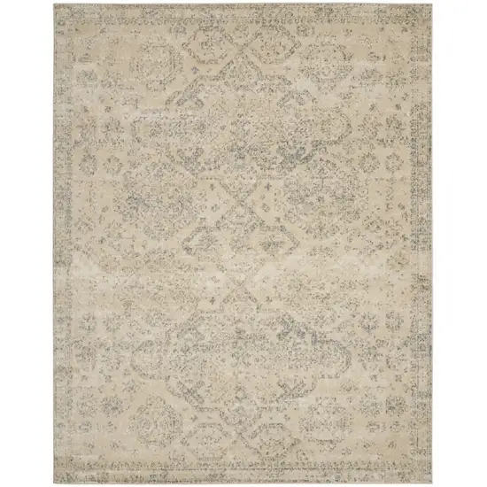 Beige And Gray Geometric Distressed Area Rug Photo 2