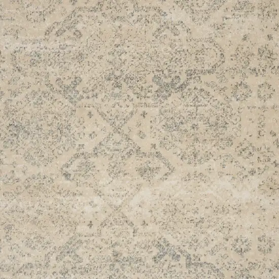 Beige And Gray Geometric Distressed Area Rug Photo 4