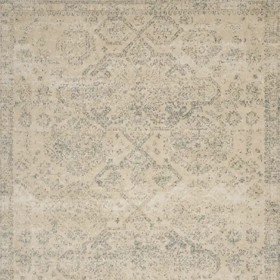 Beige And Gray Geometric Distressed Area Rug Photo 5