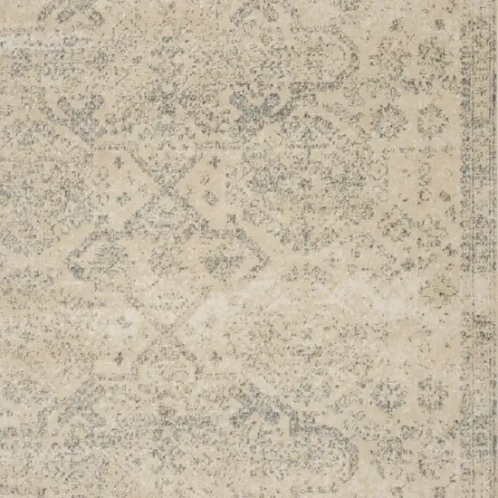 Beige And Gray Geometric Distressed Area Rug Photo 4