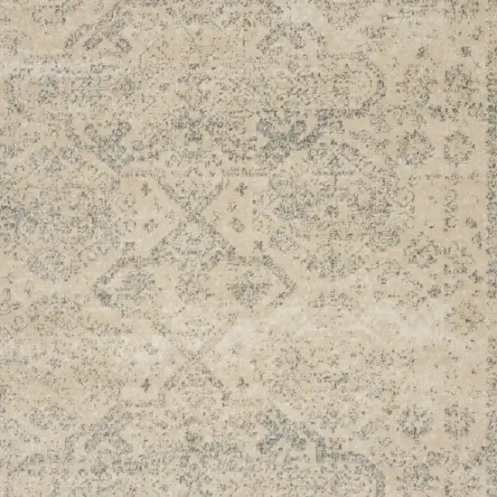 Beige And Gray Geometric Distressed Area Rug Photo 4