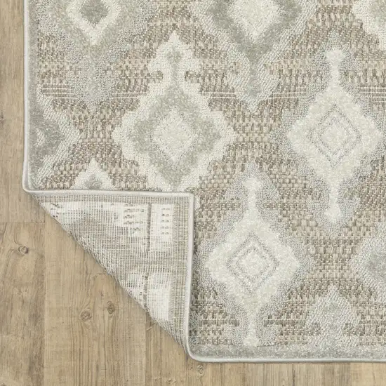 Beige And Gray Oriental Area Rug Photo 4