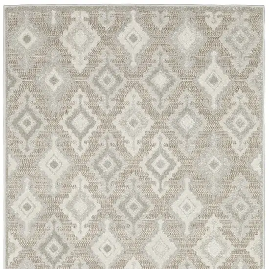 Beige And Gray Oriental Area Rug Photo 7