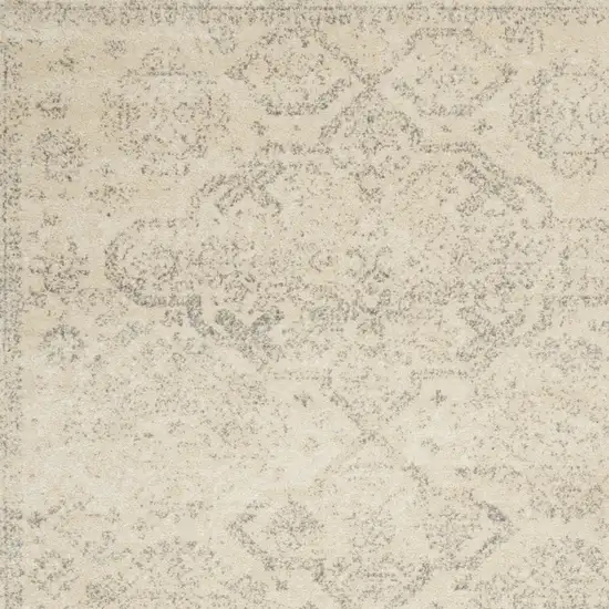 Beige And Gray Oriental Distressed Area Rug Photo 4