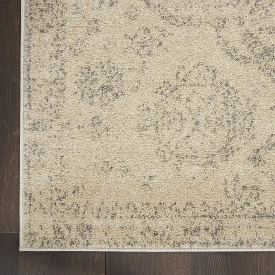 Beige And Gray Oriental Distressed Area Rug Photo 7