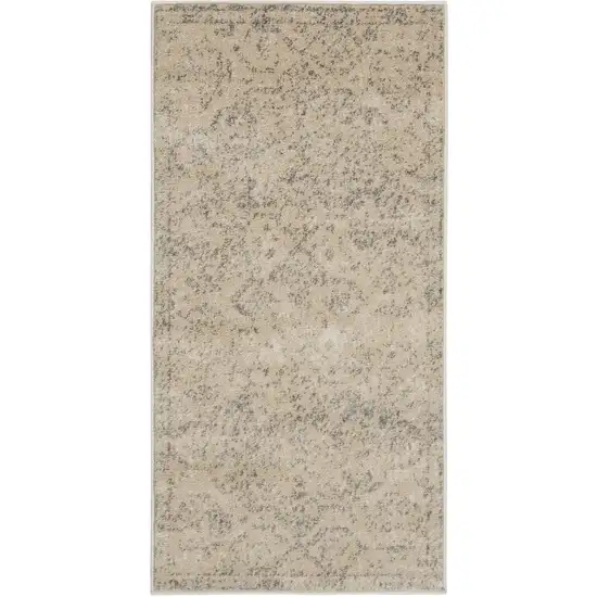 Beige And Gray Oriental Distressed Area Rug Photo 2