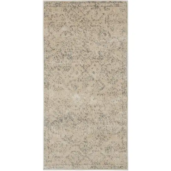 Beige And Gray Oriental Distressed Area Rug Photo 5