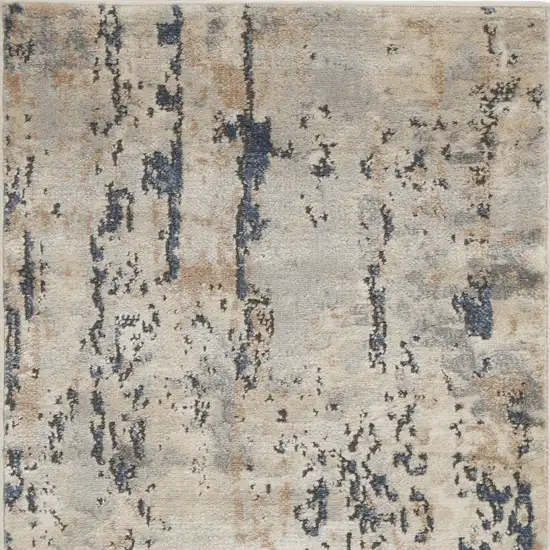 Beige And Grey Abstract Power Loom Non Skid Area Rug Photo 4