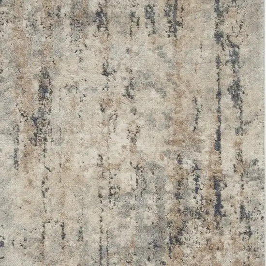 Beige And Grey Abstract Power Loom Non Skid Area Rug Photo 7