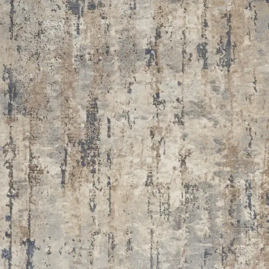 Beige And Grey Abstract Power Loom Non Skid Area Rug Photo 6