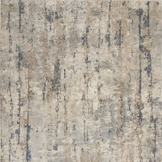 Beige And Grey Abstract Power Loom Non Skid Area Rug Photo 7