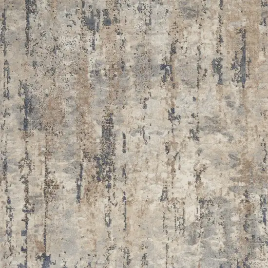 Beige And Grey Abstract Power Loom Non Skid Area Rug Photo 3