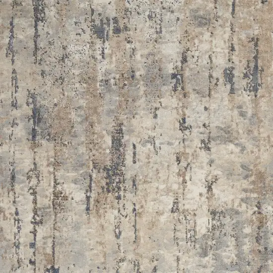 Beige And Grey Abstract Power Loom Non Skid Area Rug Photo 6