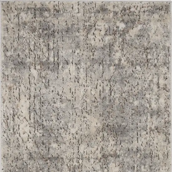 Beige And Grey Abstract Power Loom Non Skid Area Rug Photo 4