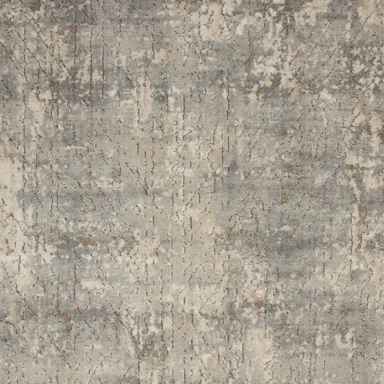 Beige And Grey Abstract Power Loom Non Skid Area Rug Photo 3