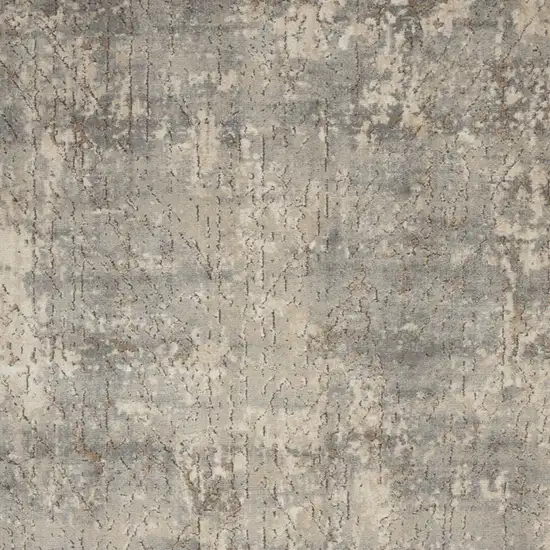 Beige And Grey Abstract Power Loom Non Skid Area Rug Photo 3