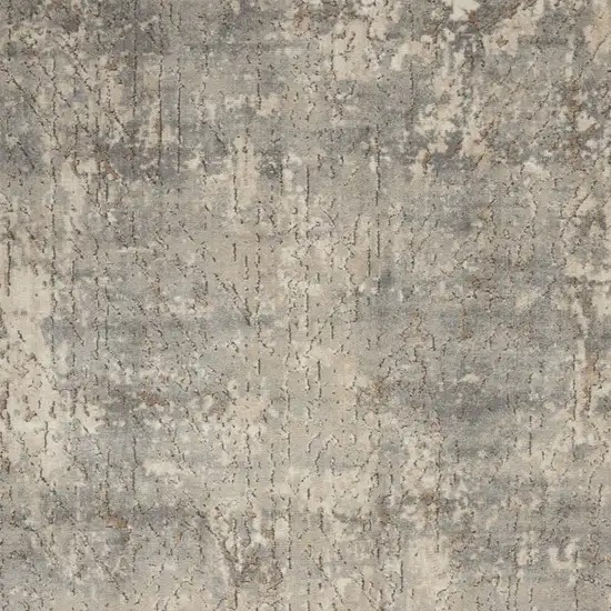 Beige And Grey Abstract Power Loom Non Skid Area Rug Photo 5