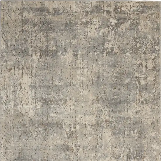 Beige And Grey Abstract Power Loom Non Skid Area Rug Photo 6