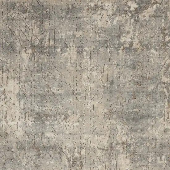 Beige And Grey Abstract Power Loom Non Skid Area Rug Photo 6