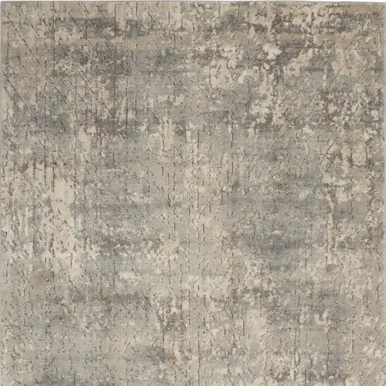 Beige And Grey Abstract Power Loom Non Skid Area Rug Photo 4