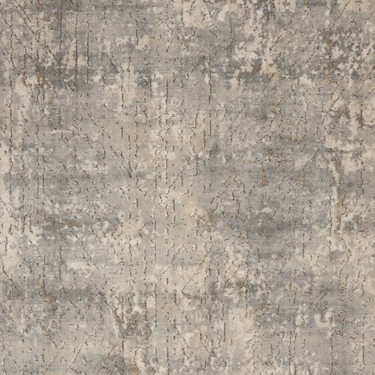 Beige And Grey Abstract Power Loom Non Skid Area Rug Photo 3