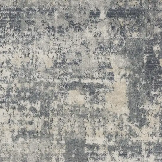 Beige And Grey Abstract Power Loom Non Skid Area Rug Photo 6