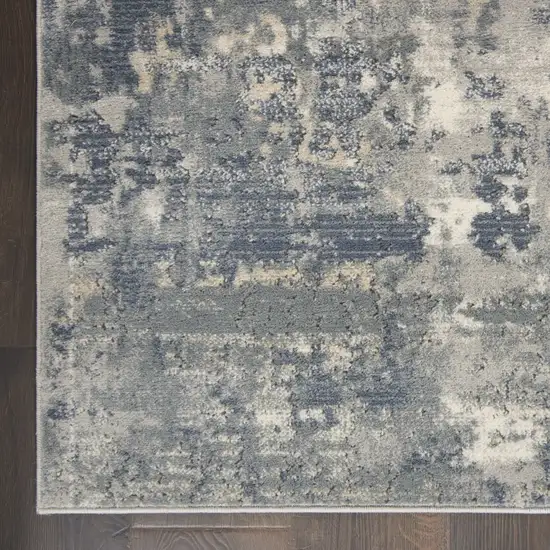 Beige And Grey Abstract Power Loom Non Skid Area Rug Photo 4