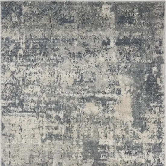 Beige And Grey Abstract Power Loom Non Skid Area Rug Photo 4