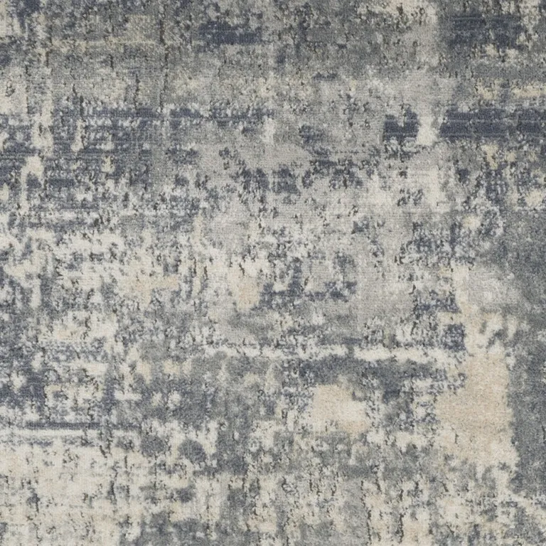 Beige And Grey Abstract Power Loom Non Skid Area Rug Photo 3