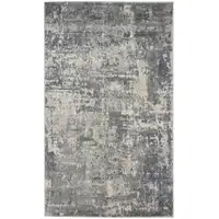 Photo of Beige And Grey Abstract Power Loom Non Skid Area Rug