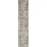 Photo of Beige And Grey Abstract Power Loom Non Skid Runner Rug