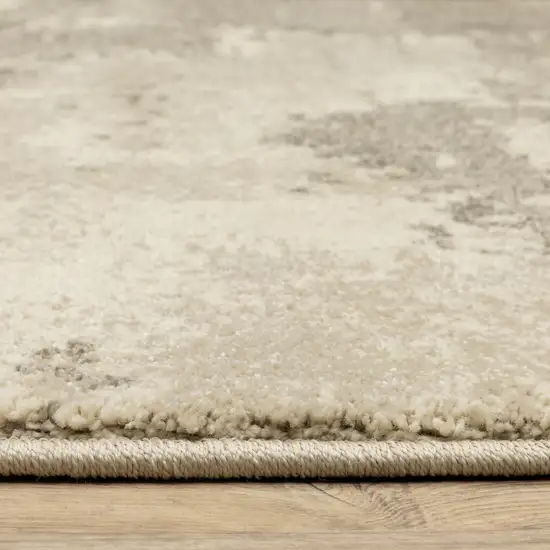 Beige And Grey Abstract Power Loom Stain Resistant Area Rug Photo 9