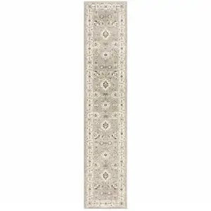 Photo of Beige And Ivory Oriental Power Loom Runner Rug