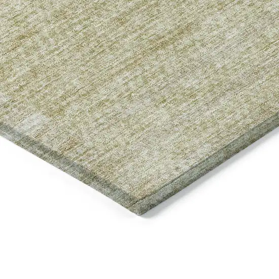 Beige And Ivory Striped Washable Indoor Outdoor Area Rug Photo 4