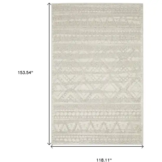 Beige And Ivory Tribal Area Rug Photo 3