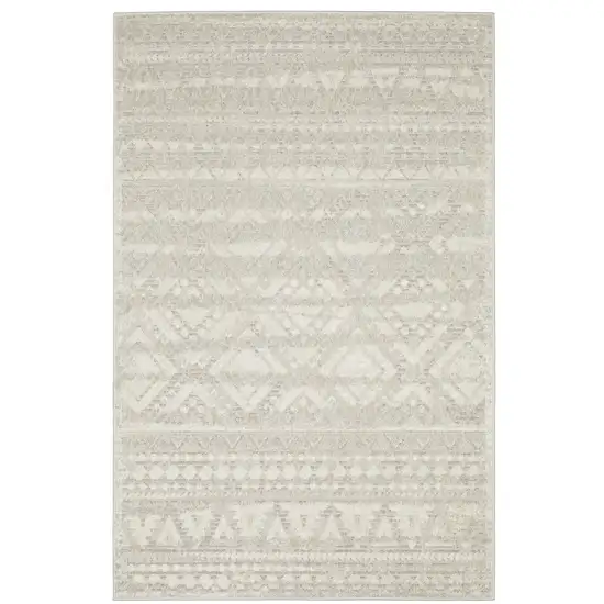 Beige And Ivory Tribal Area Rug Photo 2