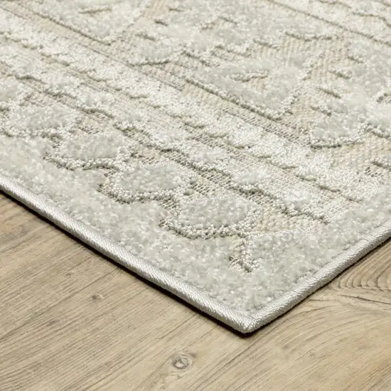 Beige And Ivory Tribal Area Rug Photo 8