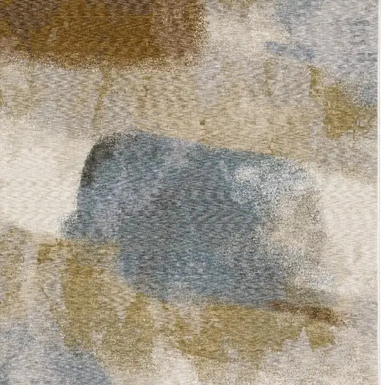 Beige And Rust Abstract Area Rug With Fringe Photo 9