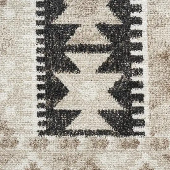 Beige Black And Tan Geometric Flatweave Area Rug Photo 6