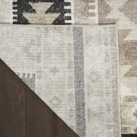 Beige Black And Tan Geometric Flatweave Area Rug Photo 8